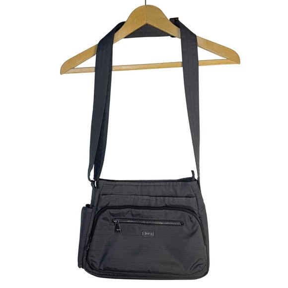 lug Handbags - Lug Infinity Shimmy Crossbody Bag Charcoal Gray RFID Purse Pocket Organizer